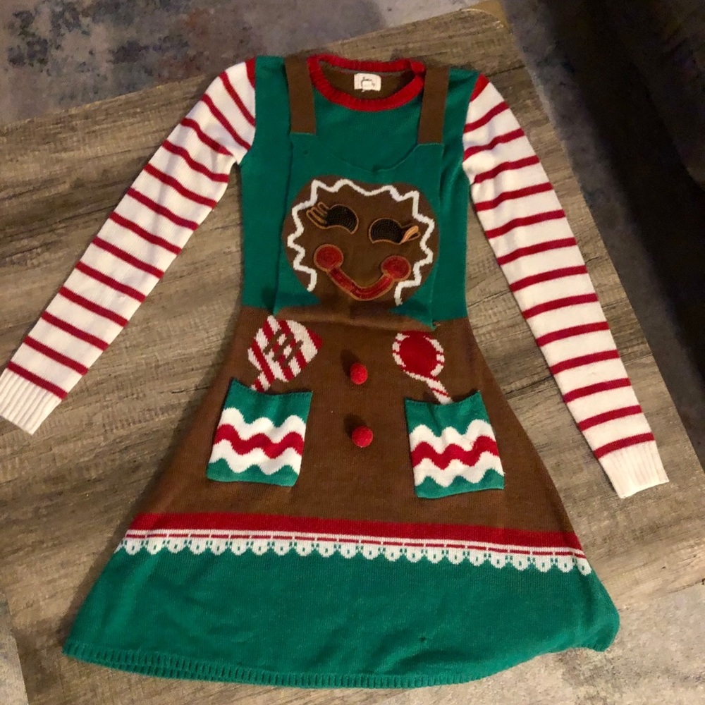 Festive Gingerbread sweater dress
